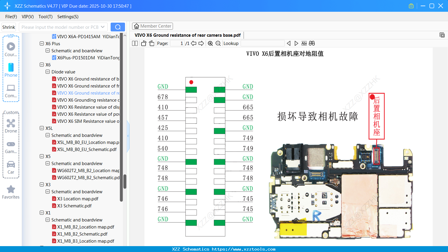 VIVO X6 Ground Resistance Of Rear Camera Base